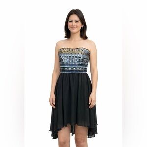 Charlotte Russe Sequin Strapless Mini Sheer Dress/Medium